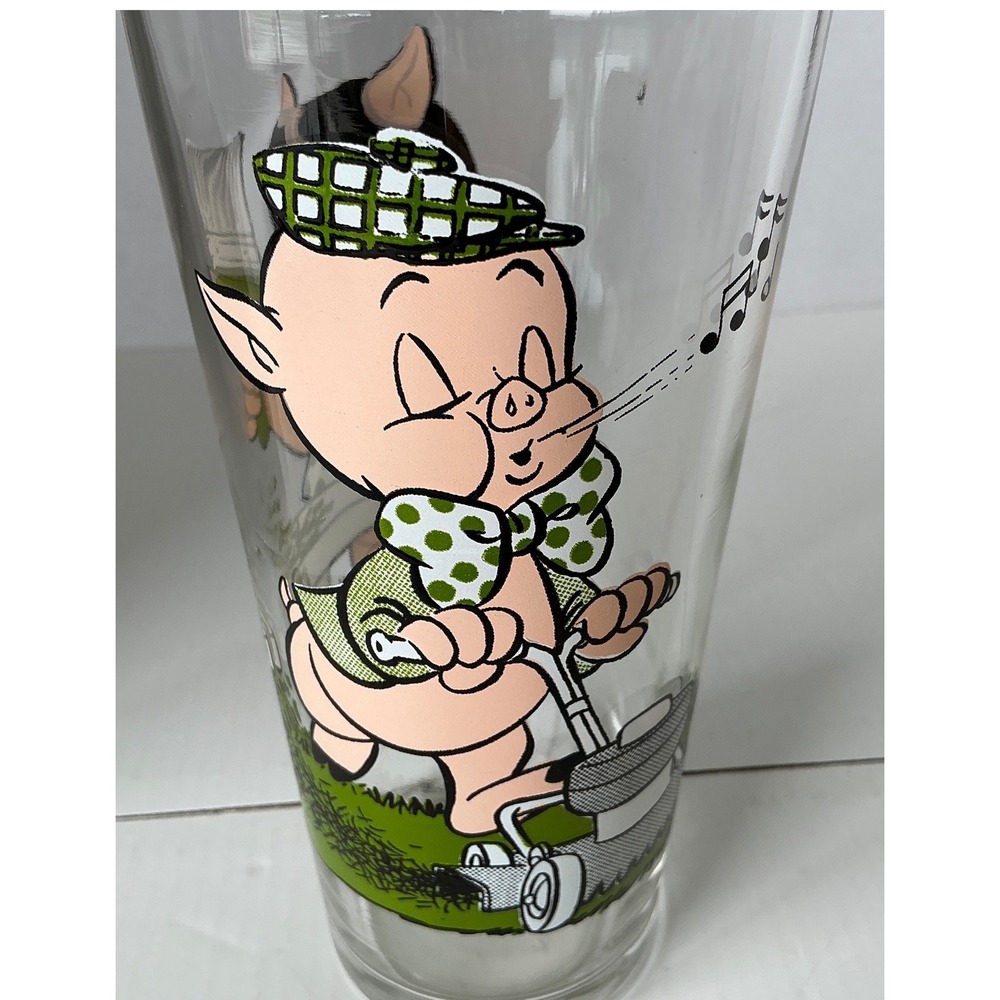 Pepsi Vintage 1973 Petunia Pig Porky Pig Collector Series Glass Looney Tunes